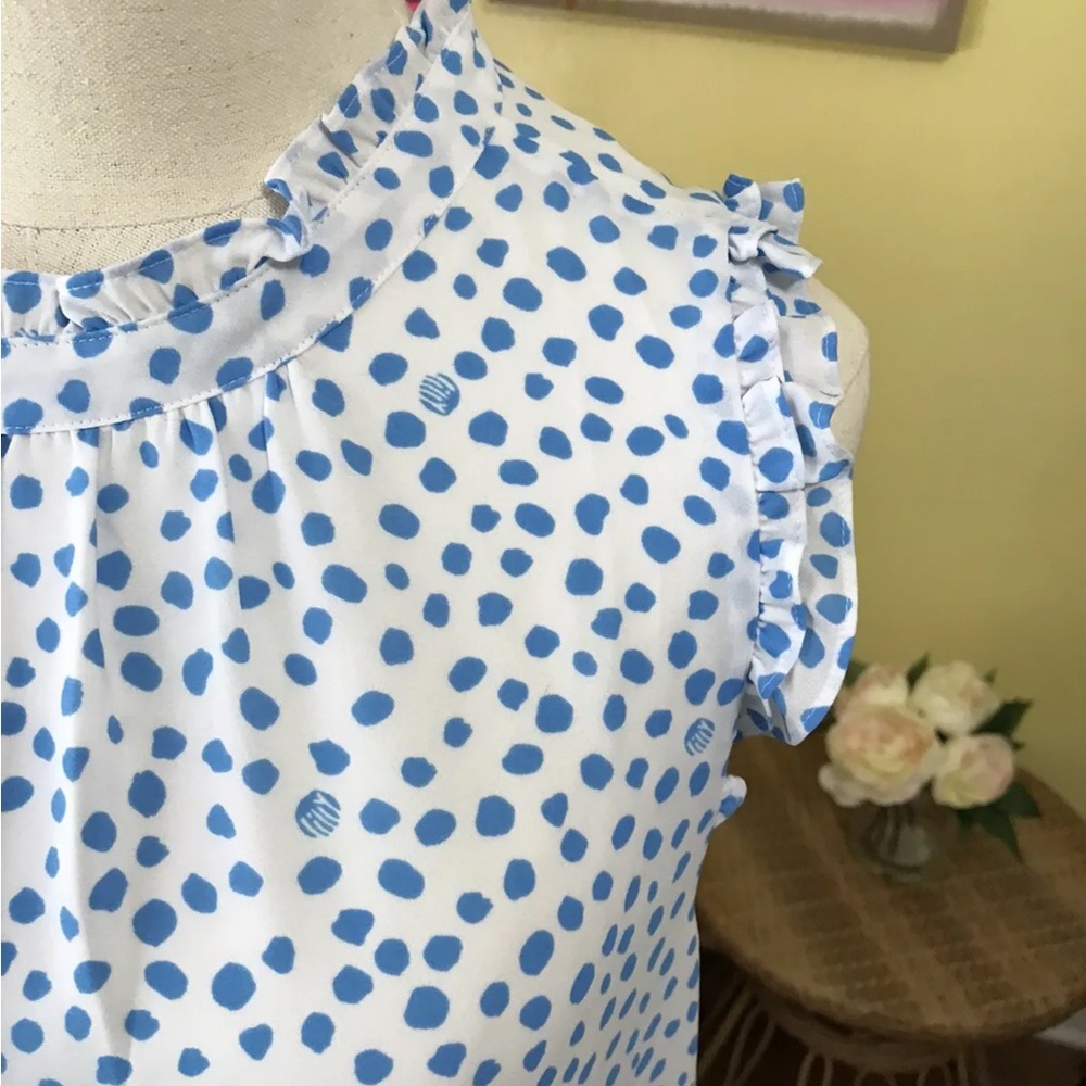 Lilly Pulitzer NWT Cambria Top Zanzibar Blue Lillys Dot Inverse $118 Size XXS - Picture 3 of 7